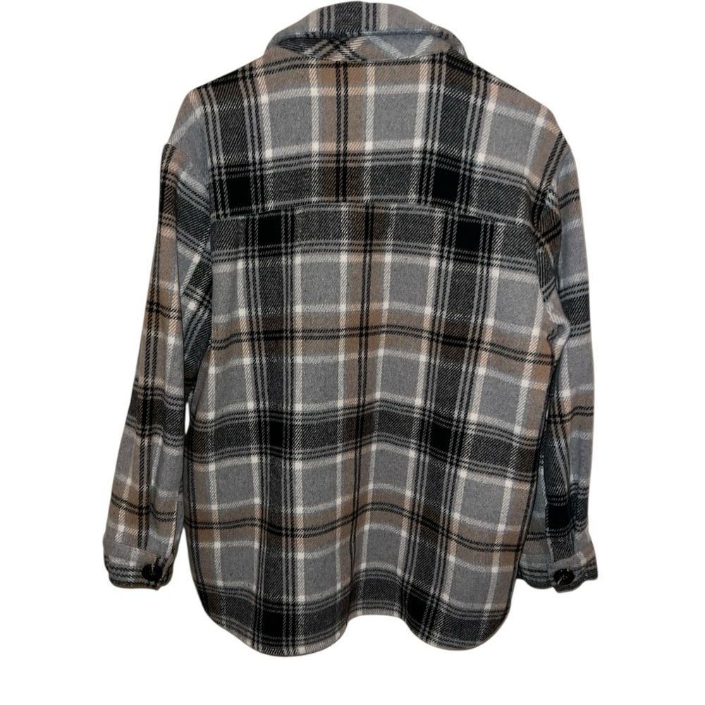 Rue21 Plaid Wool Blend Grey & Brown Jacket- Size Small - Picture 2 of 5